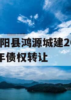 饶阳县鸿源城建2023年债权转让