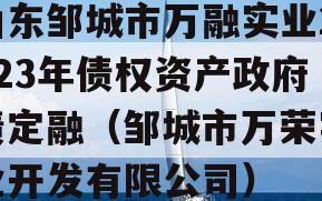 山东邹城市万融实业2023年债权资产政府债定融（邹城市万荣实业开发有限公司）