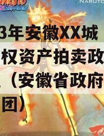 2023年安徽XX城建债权资产拍卖政府债定融（安徽省政府债券承销团）