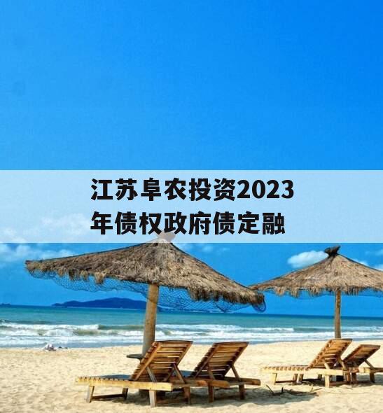 江苏阜农投资2023年债权政府债定融