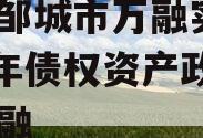 山东邹城市万融实业2023年债权资产政府债定融