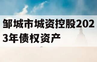 邹城市城资控股2023年债权资产