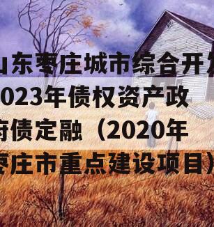 山东枣庄城市综合开发2023年债权资产政府债定融（2020年枣庄市重点建设项目）