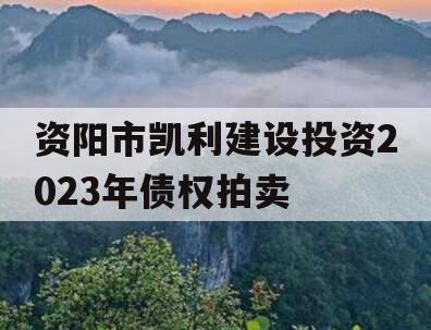 资阳市凯利建设投资2023年债权拍卖