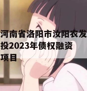 河南省洛阳市汝阳农发投2023年债权融资项目