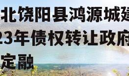 河北饶阳县鸿源城建2023年债权转让政府债定融
