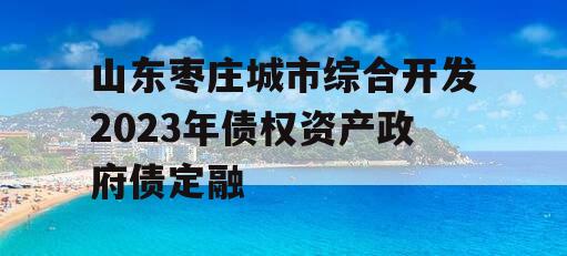 山东枣庄城市综合开发2023年债权资产政府债定融