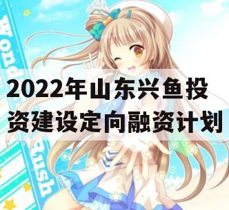 2022年山东兴鱼投资建设定向融资计划