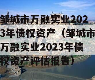 邹城市万融实业2023年债权资产（邹城市万融实业2023年债权资产评估报告）