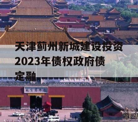 天津蓟州新城建设投资2023年债权政府债定融