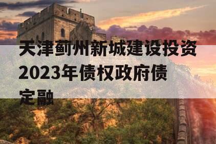 天津蓟州新城建设投资2023年债权政府债定融