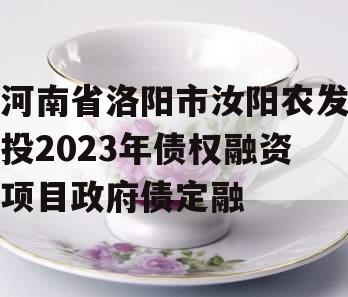 河南省洛阳市汝阳农发投2023年债权融资项目政府债定融