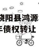 河北饶阳县鸿源城建2023年债权转让