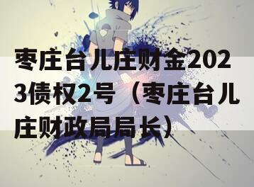 枣庄台儿庄财金2023债权2号（枣庄台儿庄财政局局长）