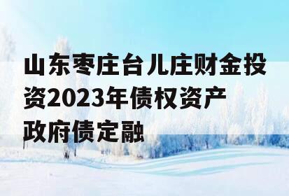 山东枣庄台儿庄财金投资2023年债权资产政府债定融