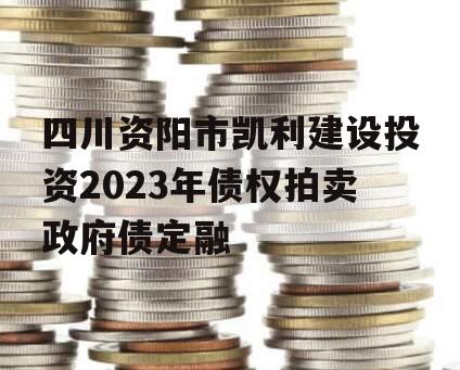 四川资阳市凯利建设投资2023年债权拍卖政府债定融