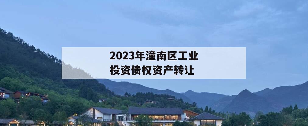 2023年潼南区工业投资债权资产转让