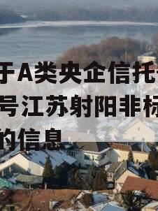 关于A类央企信托-333号江苏射阳非标政信的信息