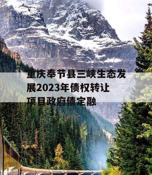 重庆奉节县三峡生态发展2023年债权转让项目政府债定融