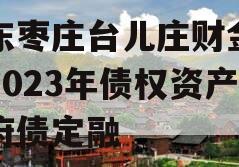 山东枣庄台儿庄财金投资2023年债权资产政府债定融