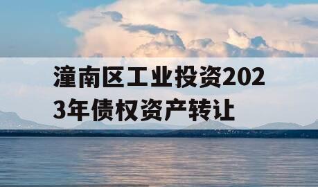 潼南区工业投资2023年债权资产转让