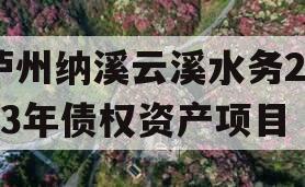 泸州纳溪云溪水务2023年债权资产项目