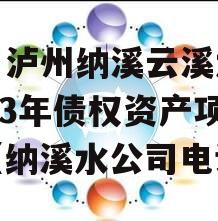 四川泸州纳溪云溪水务2023年债权资产项目（纳溪水公司电话）