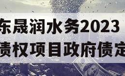 山东晟润水务2023年债权项目政府债定融