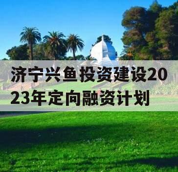 济宁兴鱼投资建设2023年定向融资计划