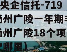 A级央企信托-719号扬州广陵一年期非标（扬州广陵18个项目落户哪里）