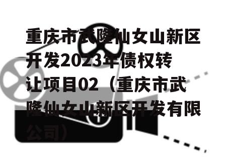 重庆市武隆仙女山新区开发2023年债权转让项目02（重庆市武隆仙女山新区开发有限公司）