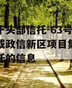 关于头部信托-63号西咸政信新区项目集合信托的信息