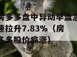 房多多盘中异动早盘急速拉升7.83%（房多多股价疯涨）