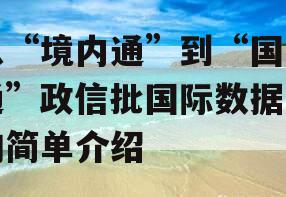 从“境内通”到“国际通”政信批国际数据产的简单介绍