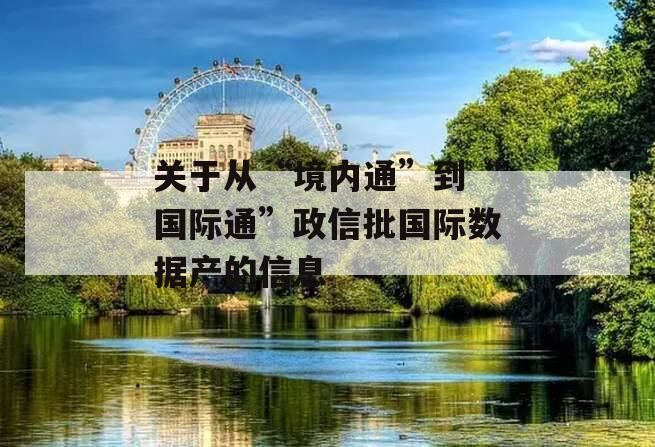 关于从“境内通”到“国际通”政信批国际数据产的信息