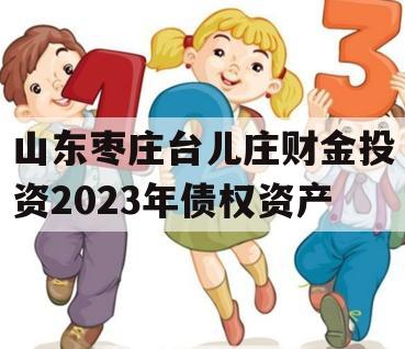 山东枣庄台儿庄财金投资2023年债权资产