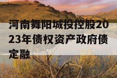 河南舞阳城投控股2023年债权资产政府债定融