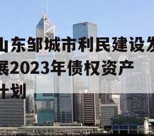 山东邹城市利民建设发展2023年债权资产计划