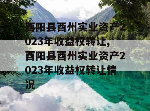 酉阳县酉州实业资产2023年收益权转让,酉阳县酉州实业资产2023年收益权转让情况