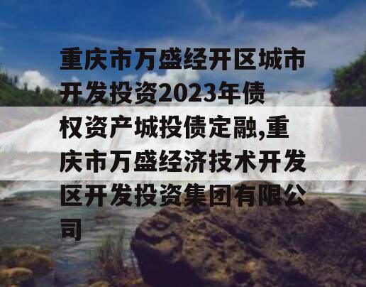 重庆市万盛经开区城市开发投资2023年债权资产城投债定融,重庆市万盛经济技术开发区开发投资集团有限公司