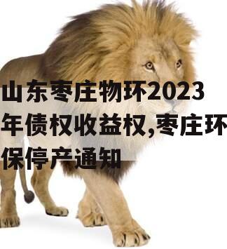 山东枣庄物环2023年债权收益权,枣庄环保停产通知