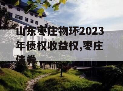 山东枣庄物环2023年债权收益权,枣庄 债券