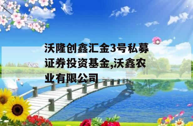 沃隆创鑫汇金3号私募证券投资基金,沃鑫农业有限公司