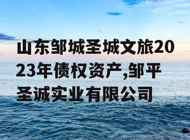 山东邹城圣城文旅2023年债权资产,邹平圣诚实业有限公司