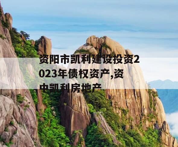 资阳市凯利建设投资2023年债权资产,资中凯利房地产