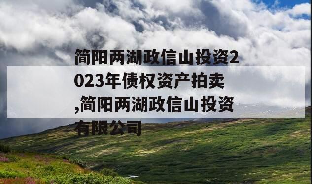 简阳两湖政信山投资2023年债权资产拍卖,简阳两湖政信山投资有限公司