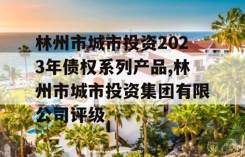 林州市城市投资2023年债权系列产品,林州市城市投资集团有限公司评级