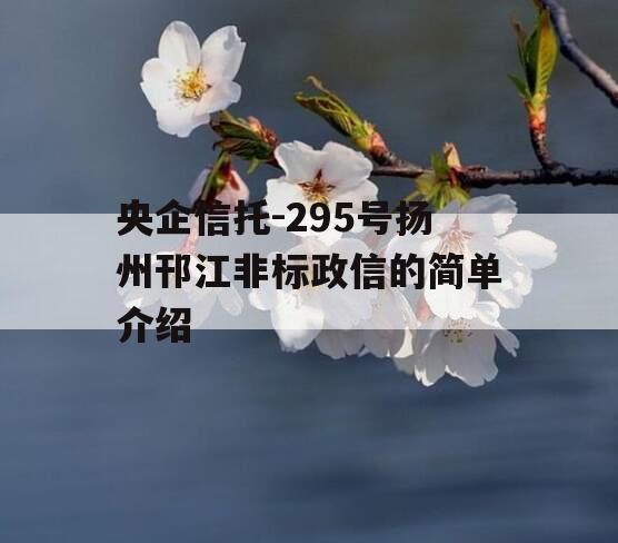 央企信托-295号扬州邗江非标政信的简单介绍