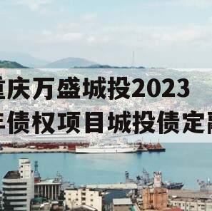 重庆万盛城投2023年债权项目城投债定融