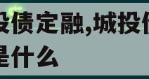 城投债定融,城投债定融是什么